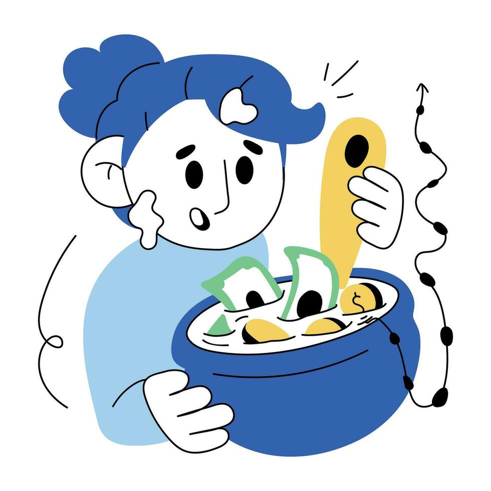 Trendy Money Hunger vector