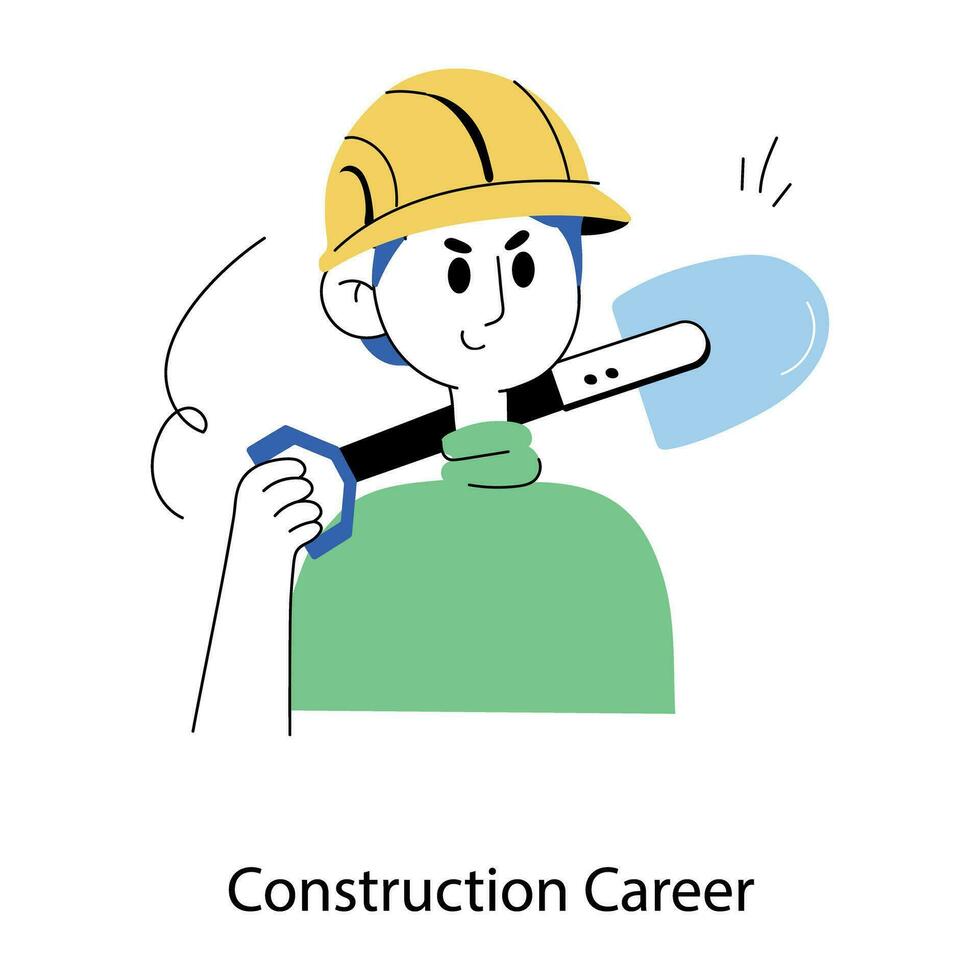 Trendy Construction Career vector