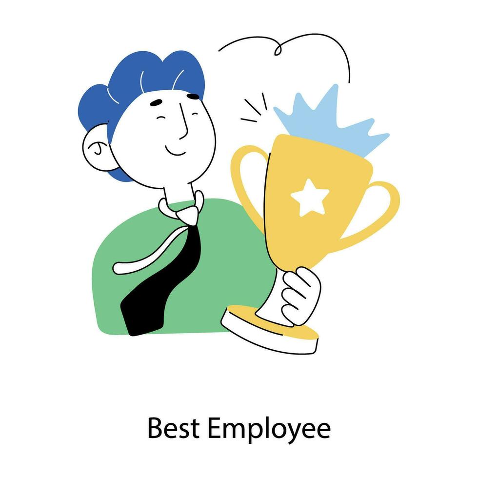 Trendy Best Employee vector