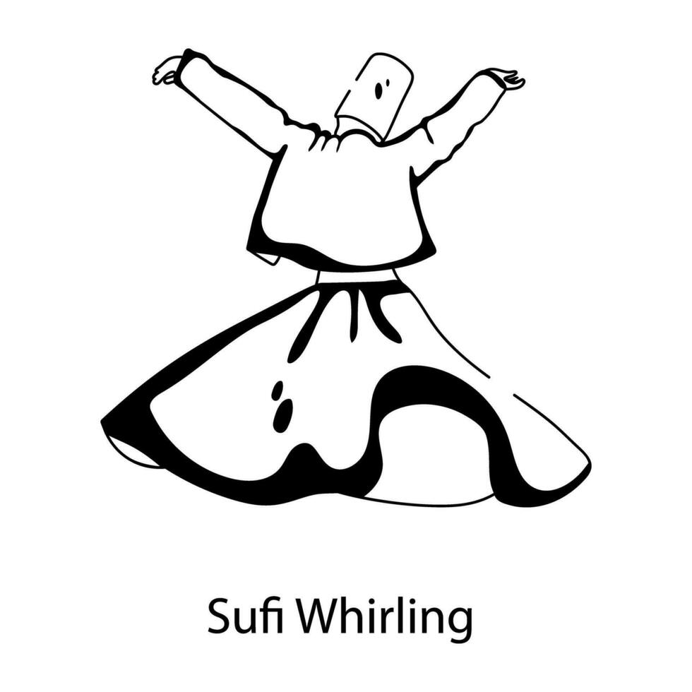 Trendy Sufi Whirling vector