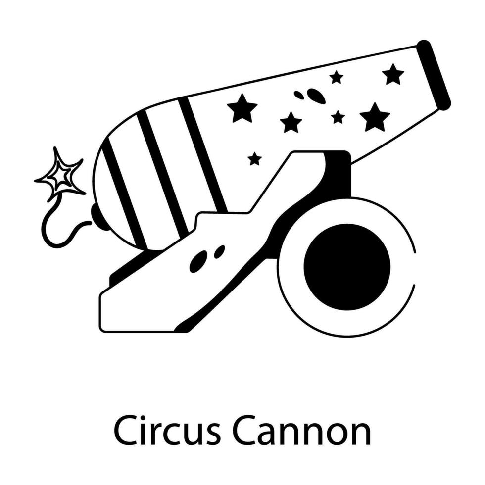 Trendy Circus Cannon vector