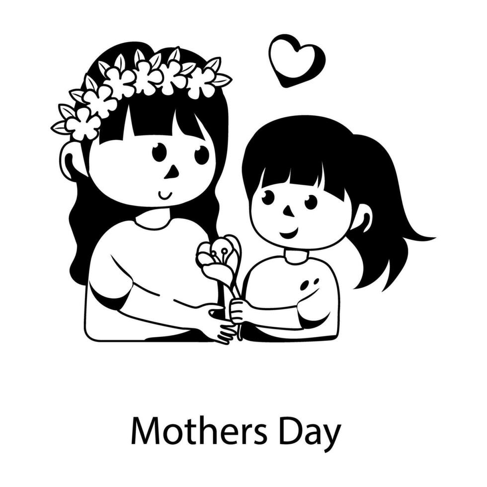 Trendy Mothers Day vector