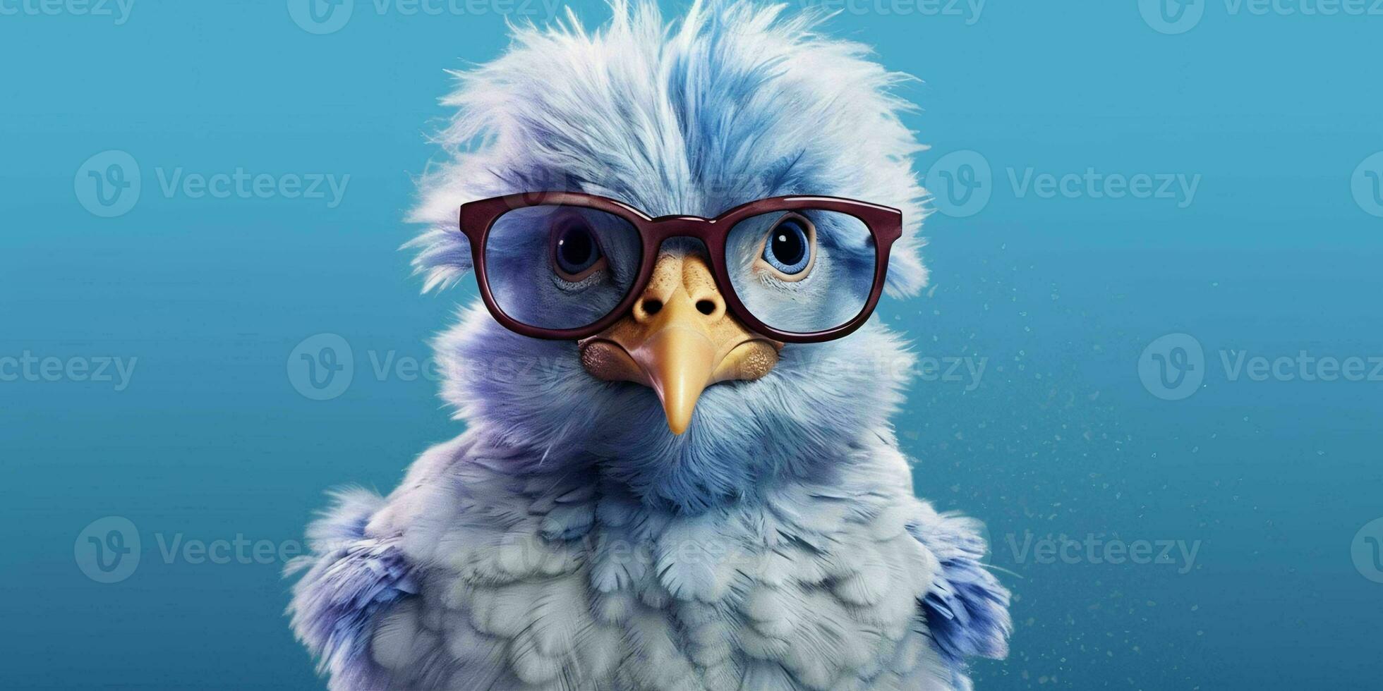 AI generated Cute and Funny Chicken Wearing Glasses and Casual Outfit. Generative AI photo