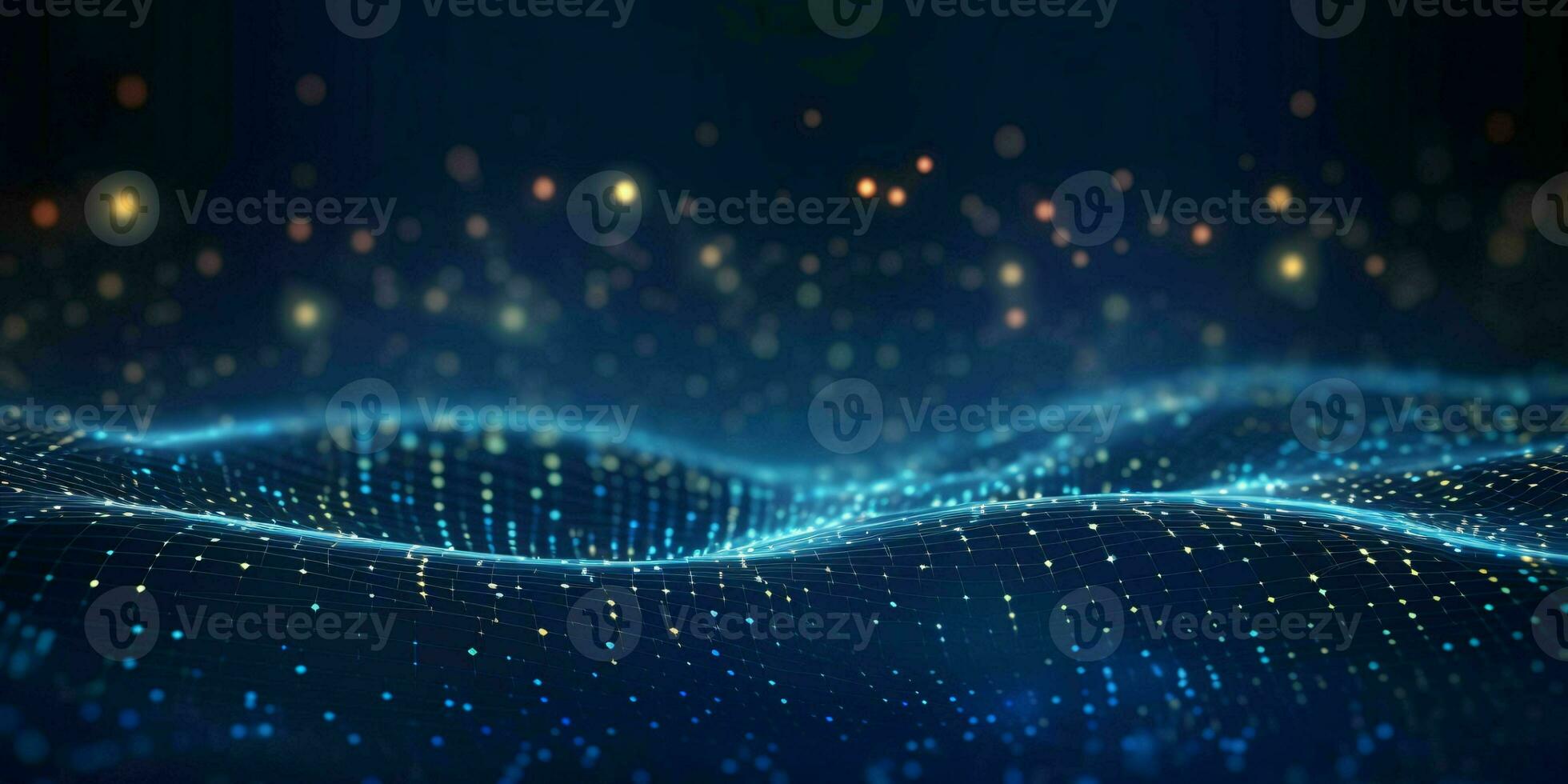 AI generated Technology Network Connection Background. Big Data Banner. Generative AI photo