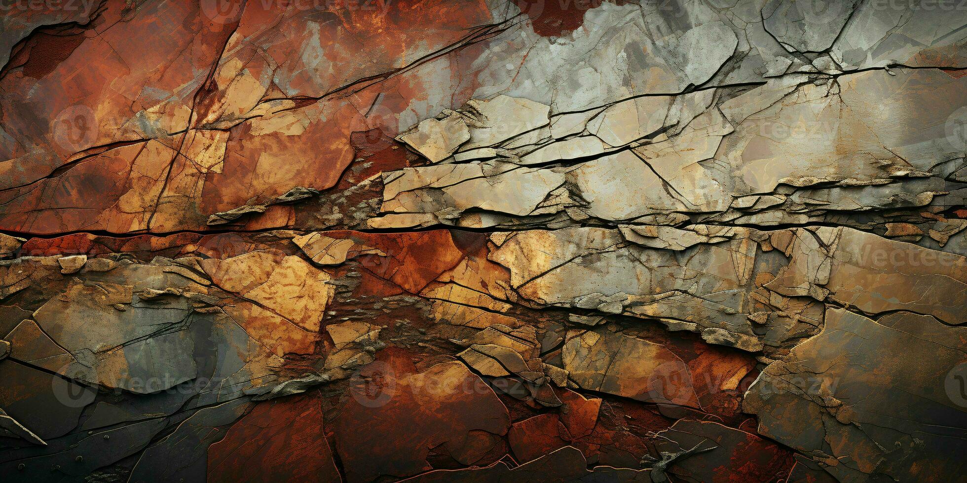 AI generated Red and Brown Rough Stone Texture Background. Rock Surface Background. Generative AI photo