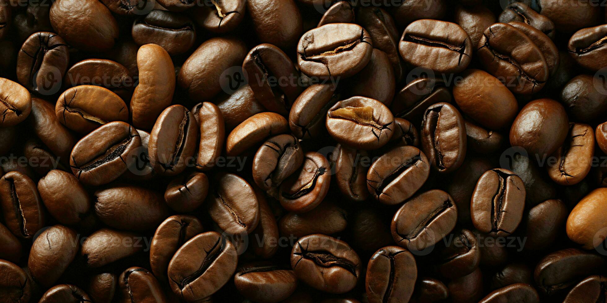 AI generated Coffee Beans Background. Roasted Coffee Texture Background. Generative AI photo