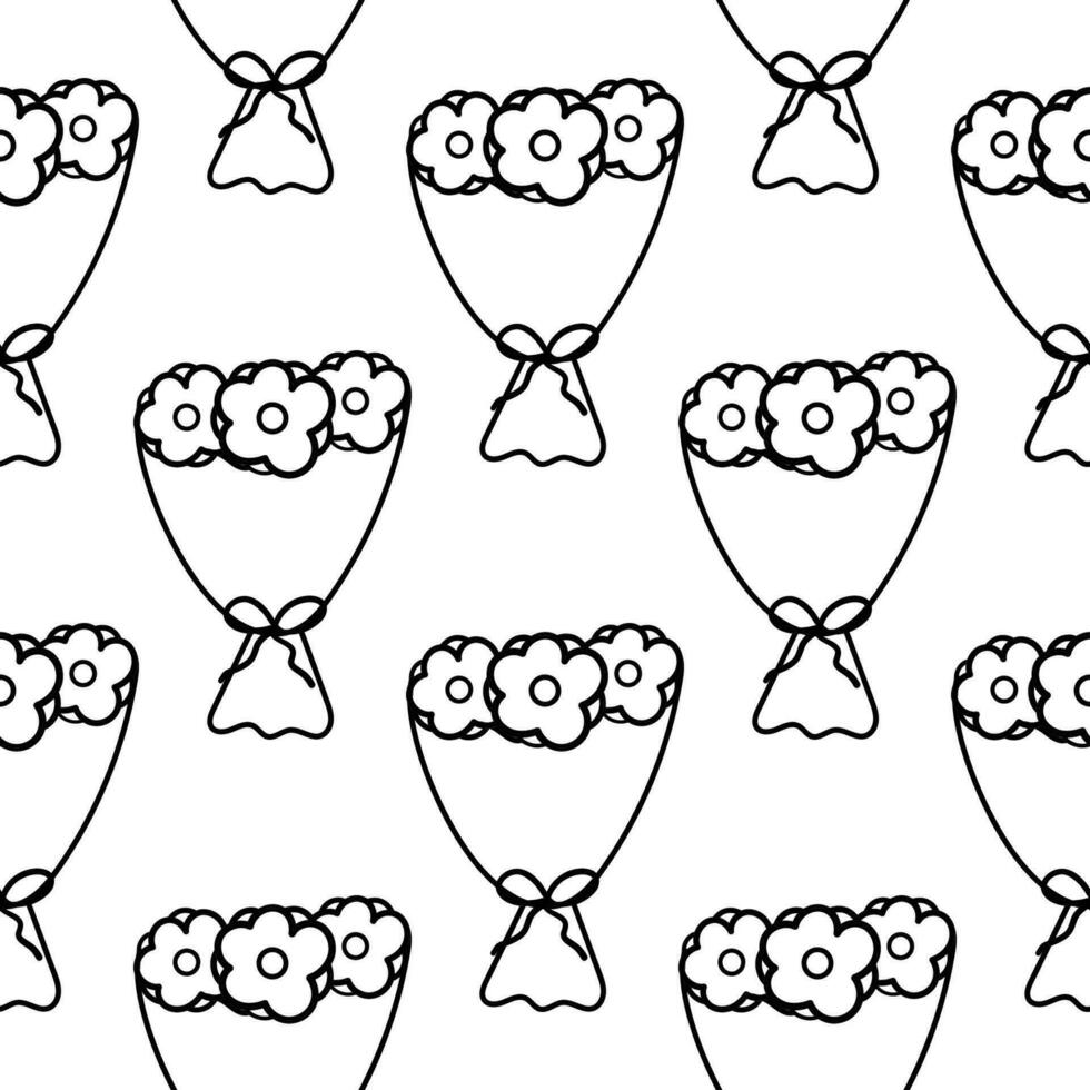 flowers garden warm beautiful vector textile line