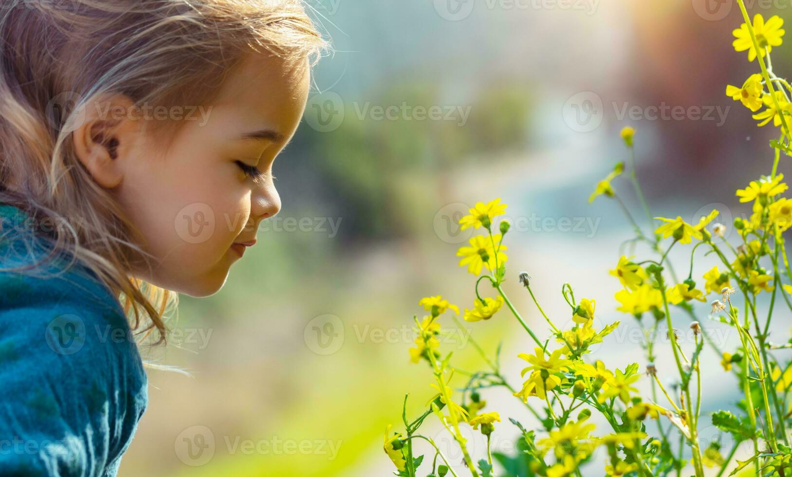 Baby enjoying nature photo