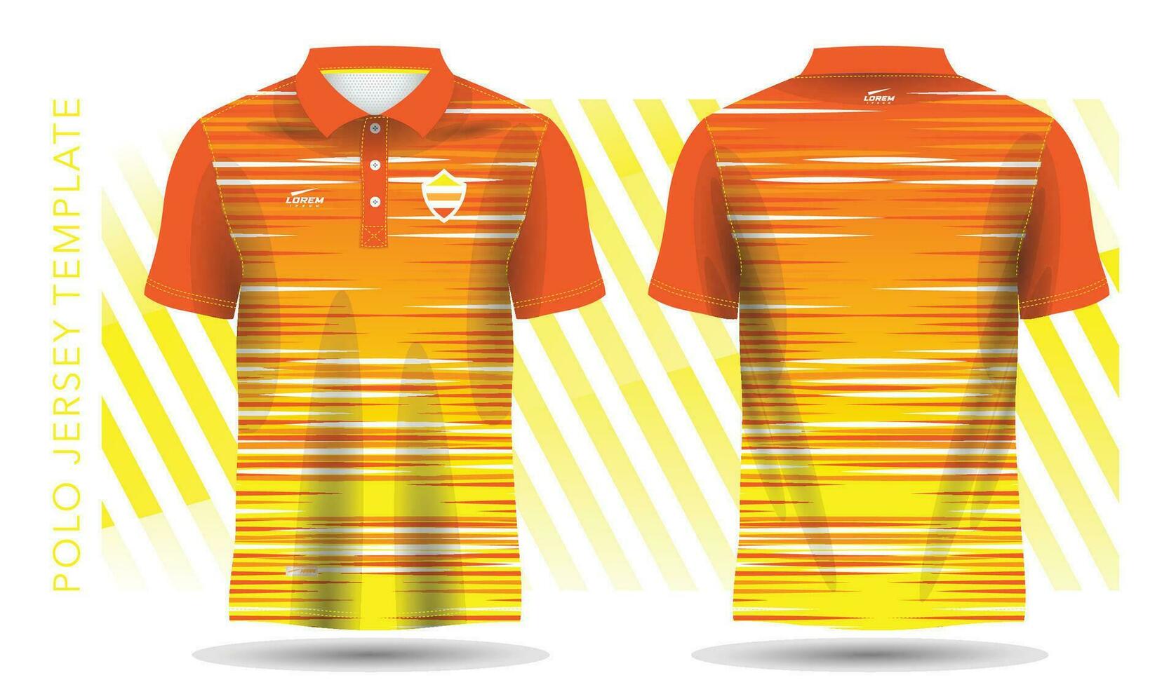 resumen amarillo y naranja modelo para polo jersey y deporte Bosquejo modelo vector