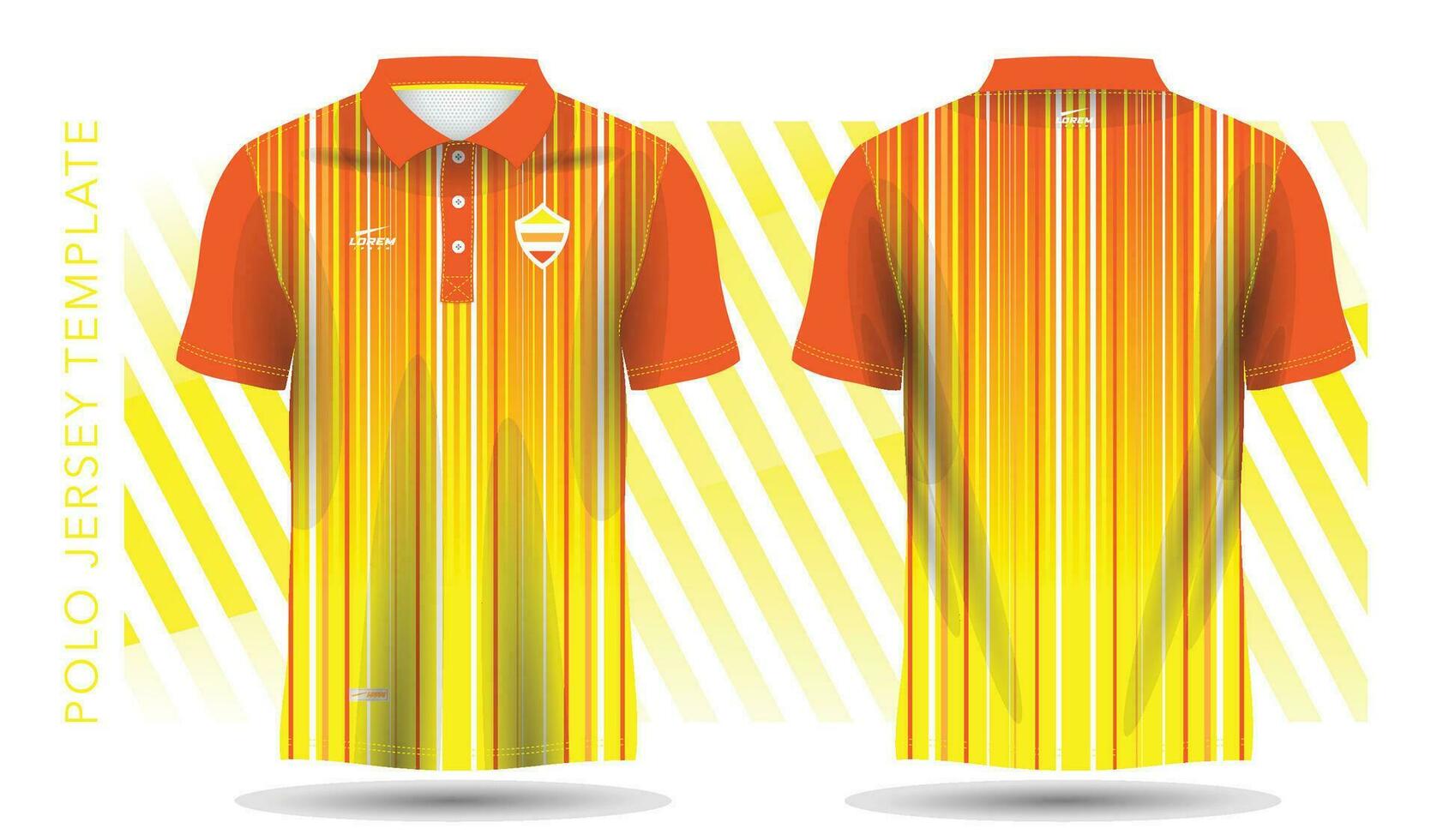 abstract yellow and orange pattern for polo jersey and sport mockup template vector