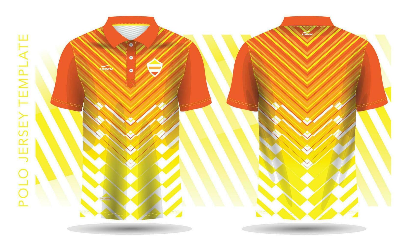 abstract yellow and orange pattern for polo jersey and sport mockup template vector