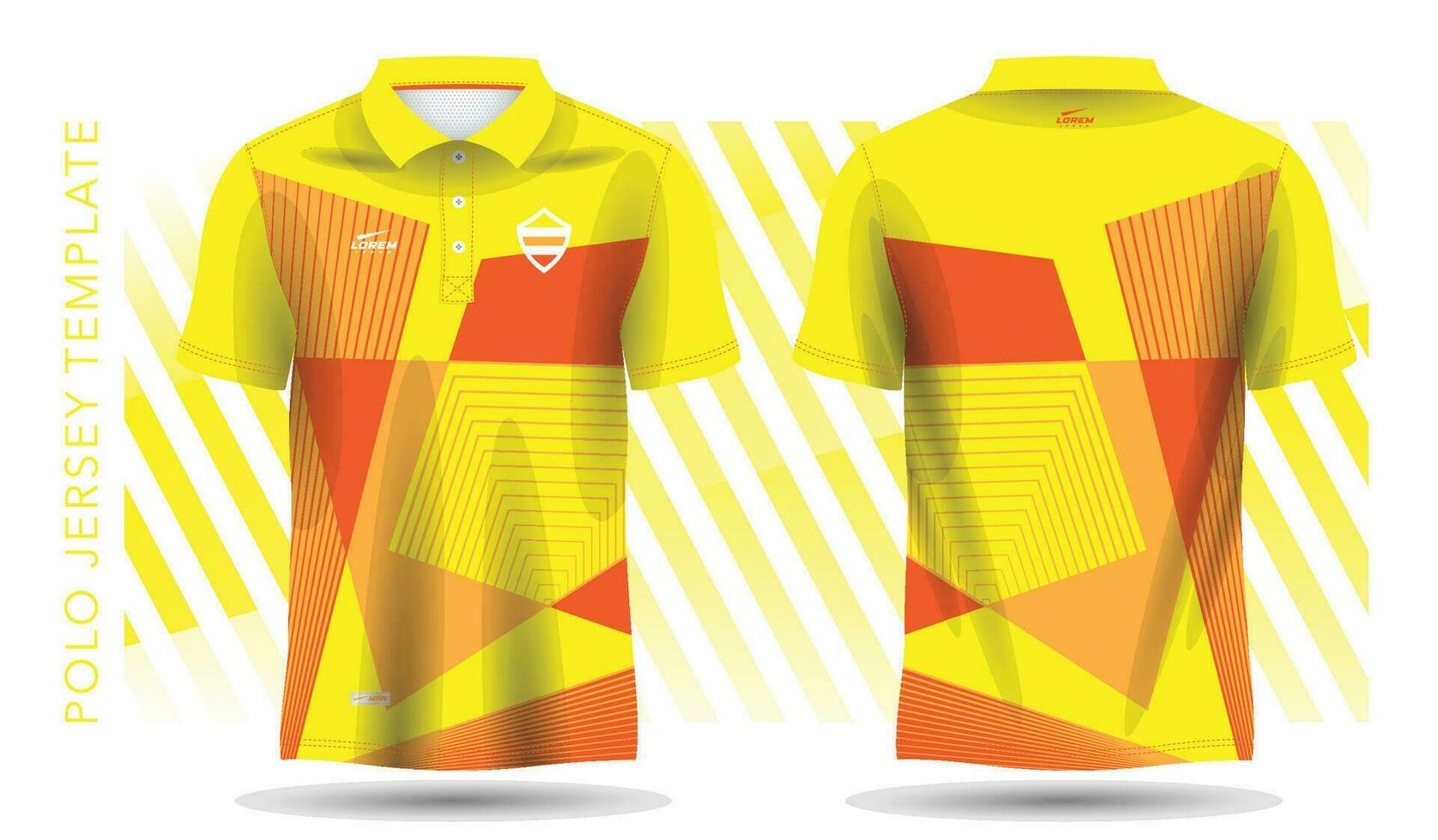 abstract yellow and orange pattern for polo jersey and sport mockup template vector