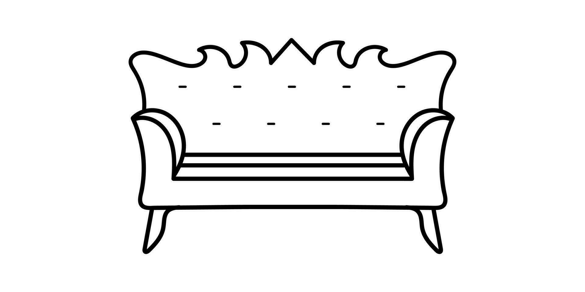 Sofa line Icons. Furniture design. Collection of sofa illustration. Modern furniture set isolated on white background. vector