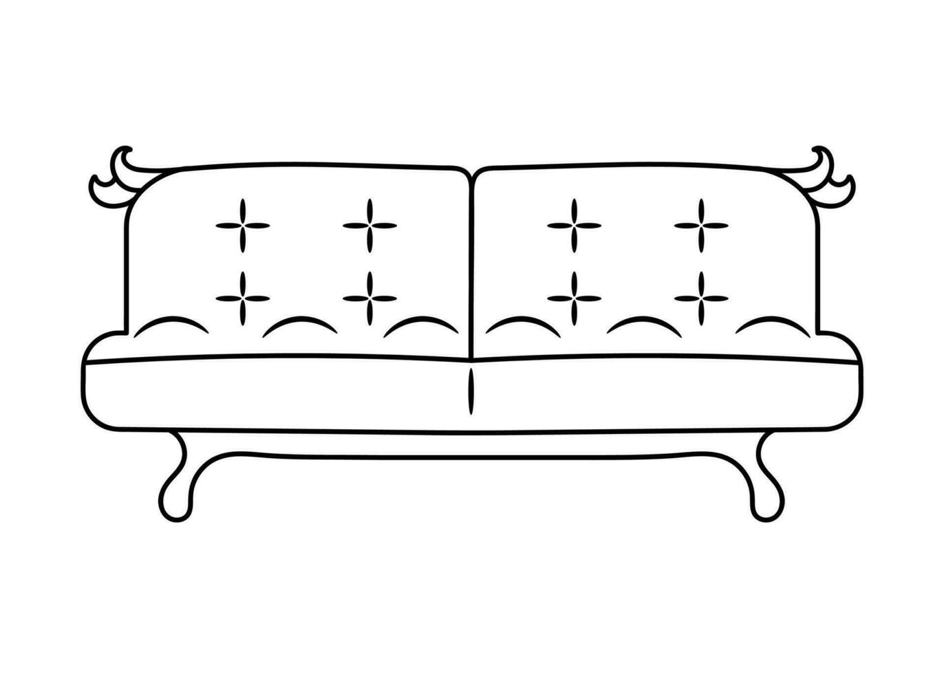 Sofa line Icons. Furniture design. Collection of sofa illustration. Modern furniture set isolated on white background. vector