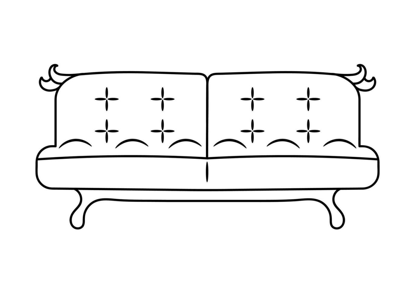 sofá línea iconos mueble diseño. colección de sofá ilustración. moderno mueble conjunto aislado en blanco antecedentes. vector