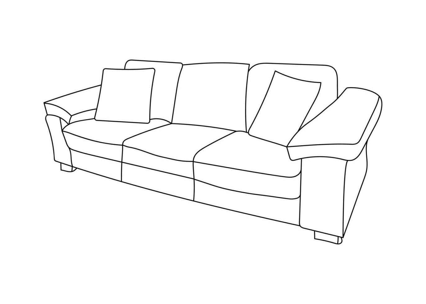 Sofa line Icons. Furniture design. Collection of sofa illustration. Modern furniture set isolated on white background. vector