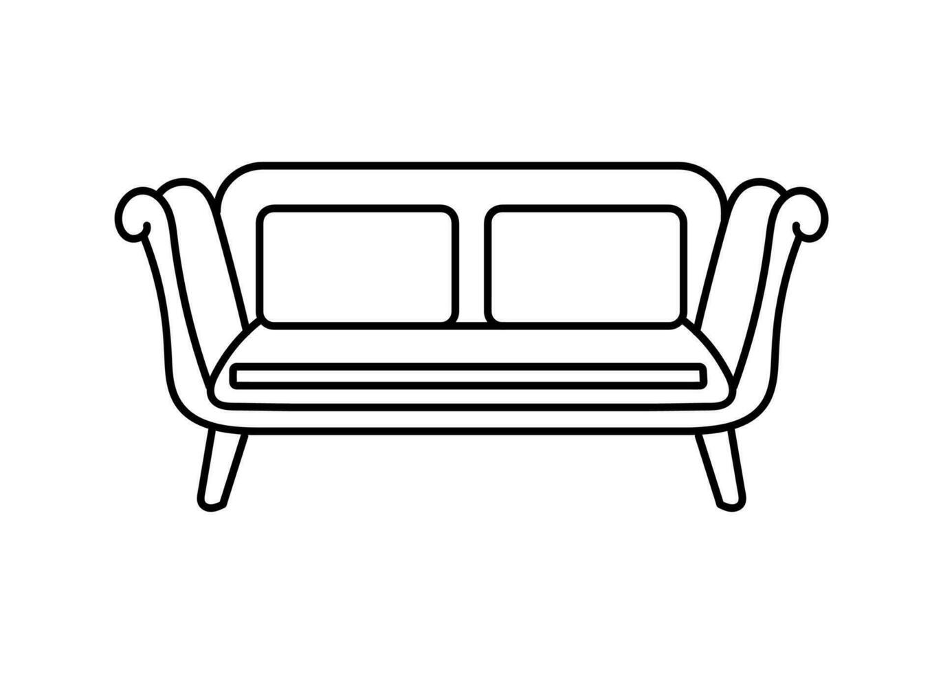 sofá línea iconos mueble diseño. colección de sofá ilustración. moderno mueble conjunto aislado en blanco antecedentes. vector