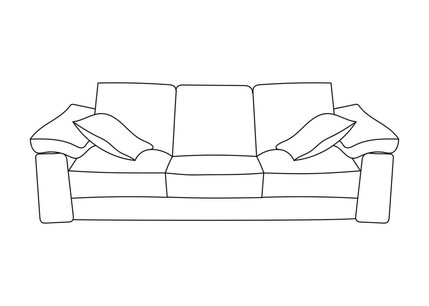 Sofa line Icons. Furniture design. Collection of sofa illustration. Modern furniture set isolated on white background. vector