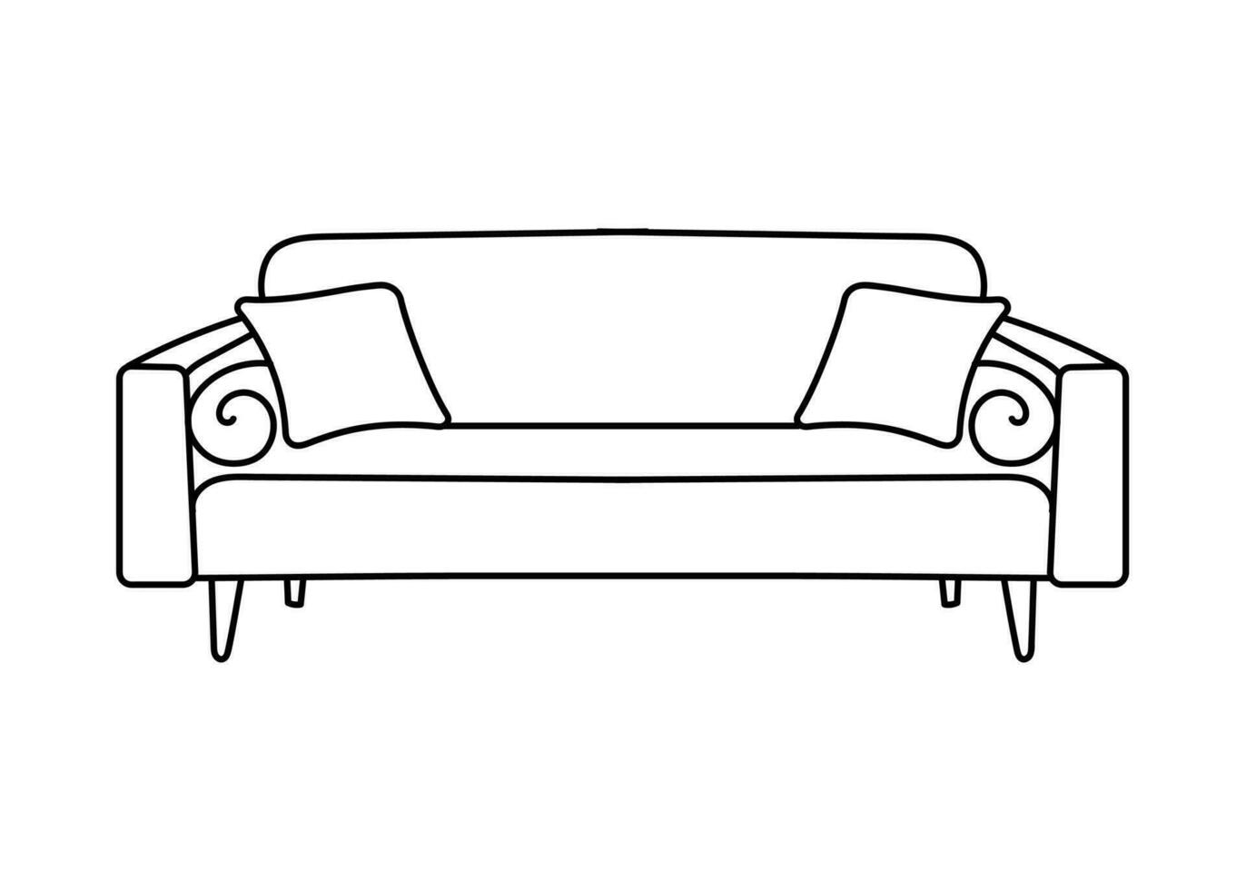 Sofa line Icons. Furniture design. Collection of sofa illustration. Modern furniture set isolated on white background. vector
