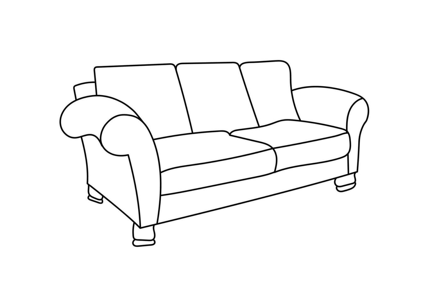 Sofa line Icons. Furniture design. Collection of sofa illustration. Modern furniture set isolated on white background. vector