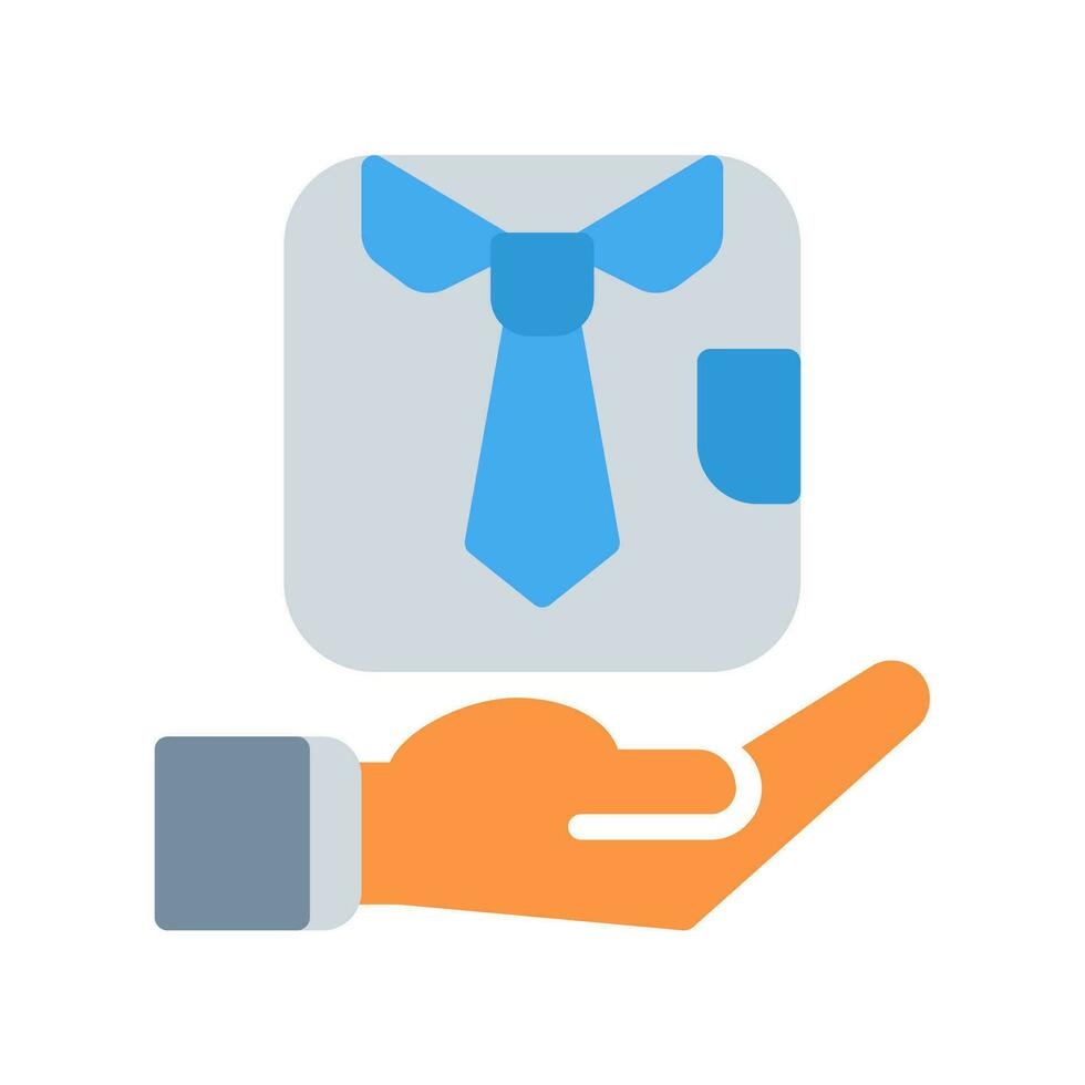 Corbata icono y mano icono contorno negro estilo. negocio y Finanzas íconos vector
