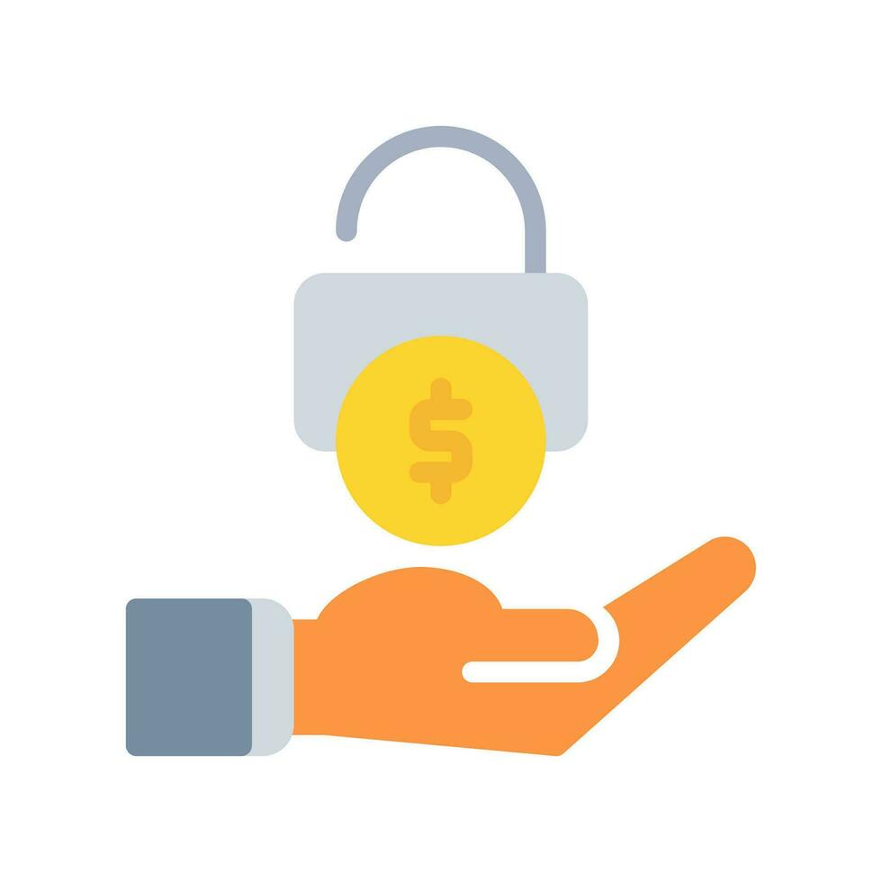 save money dollar and hand icon outline black style or logo illustration. vector