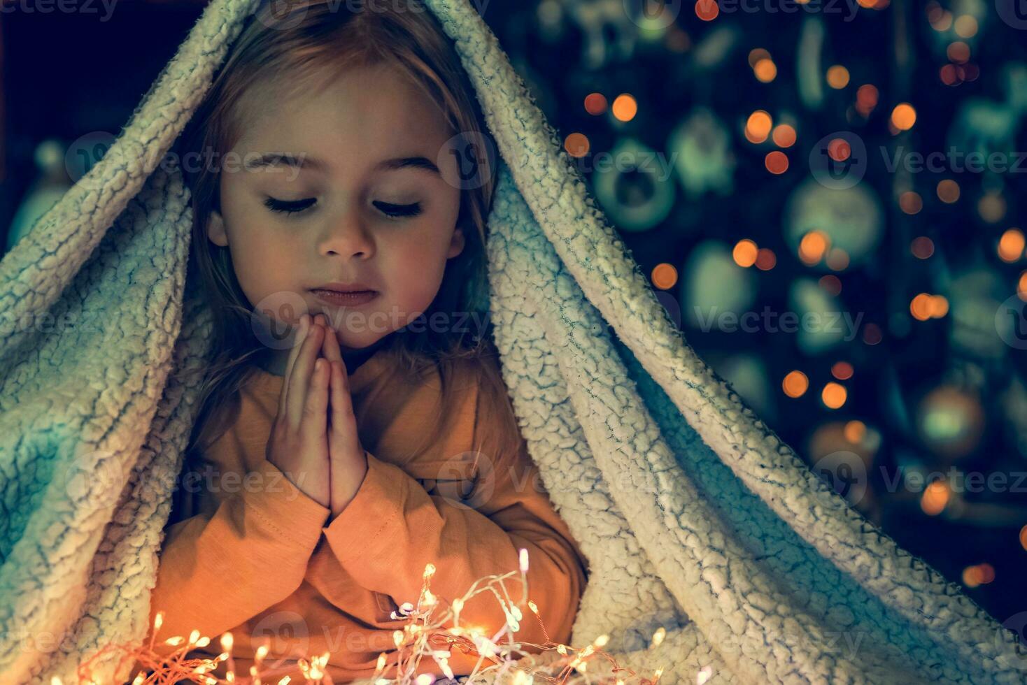 Little Baby Making Christmas Wish photo