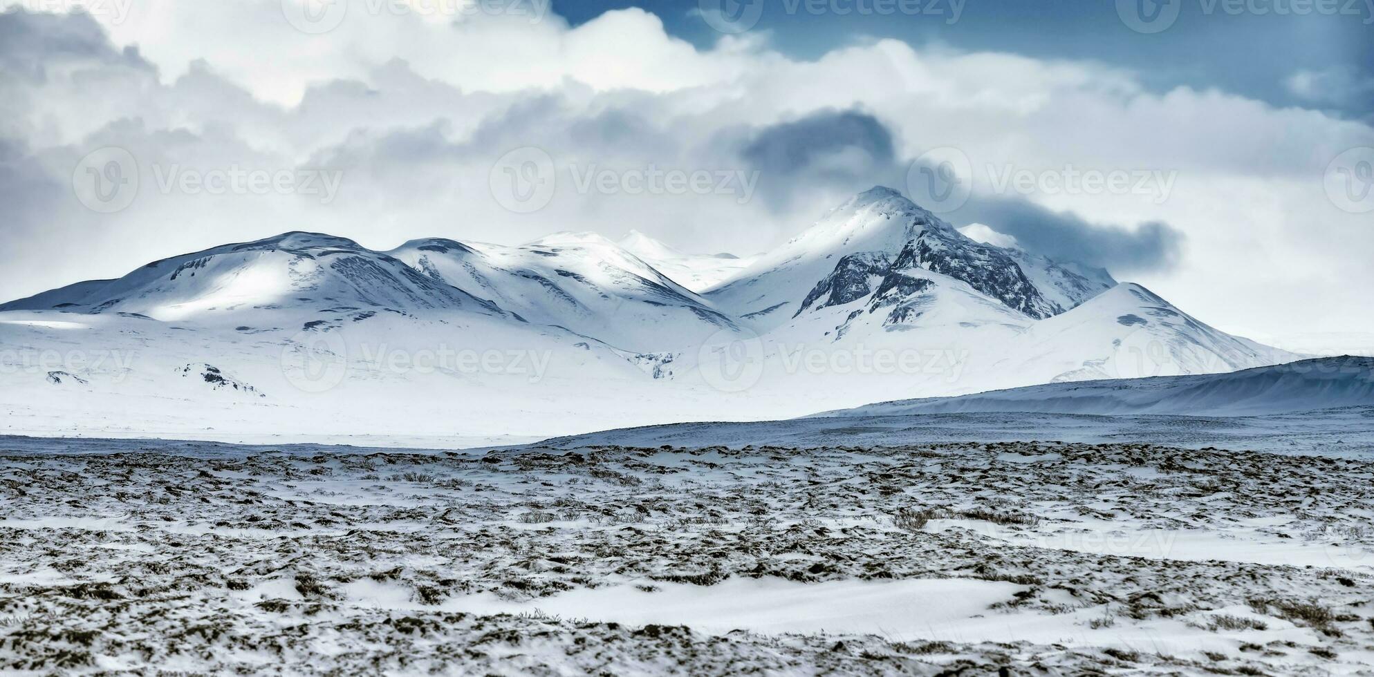 Winter mountains landscape, Iceland photo