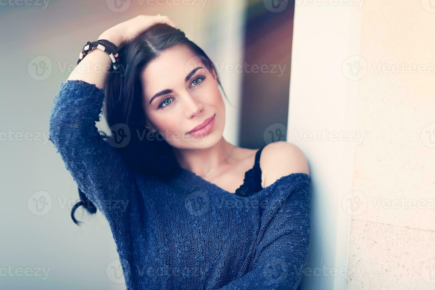 Thoughtful sensitive woman photo