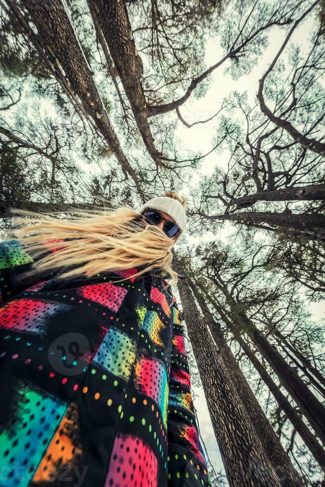 Teenager in the forest photo