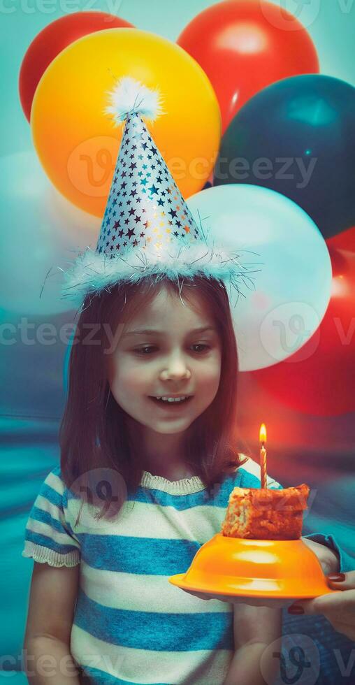 Birthday girl portrait photo