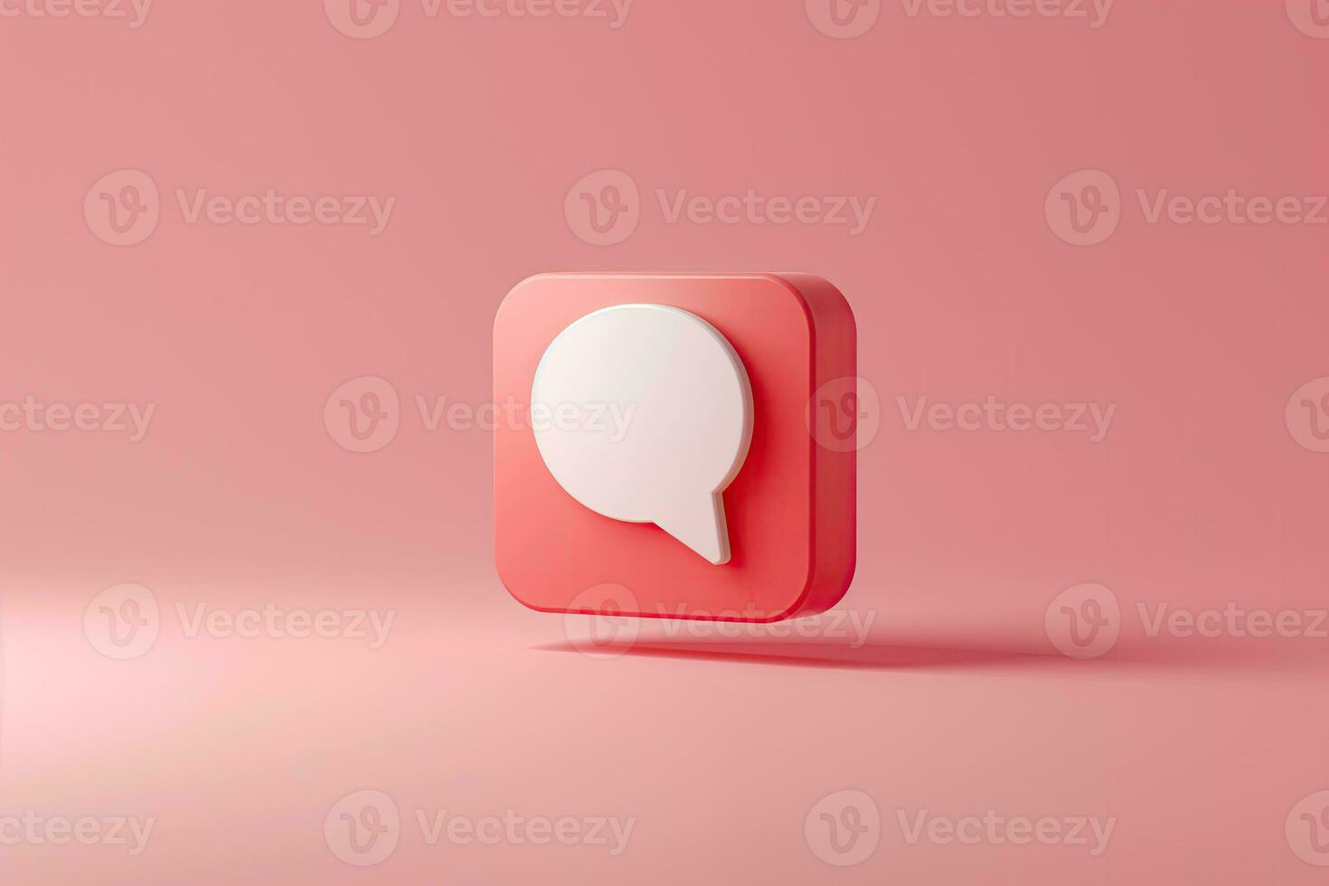 AI generated 3d notification icon with white speech bubble photo