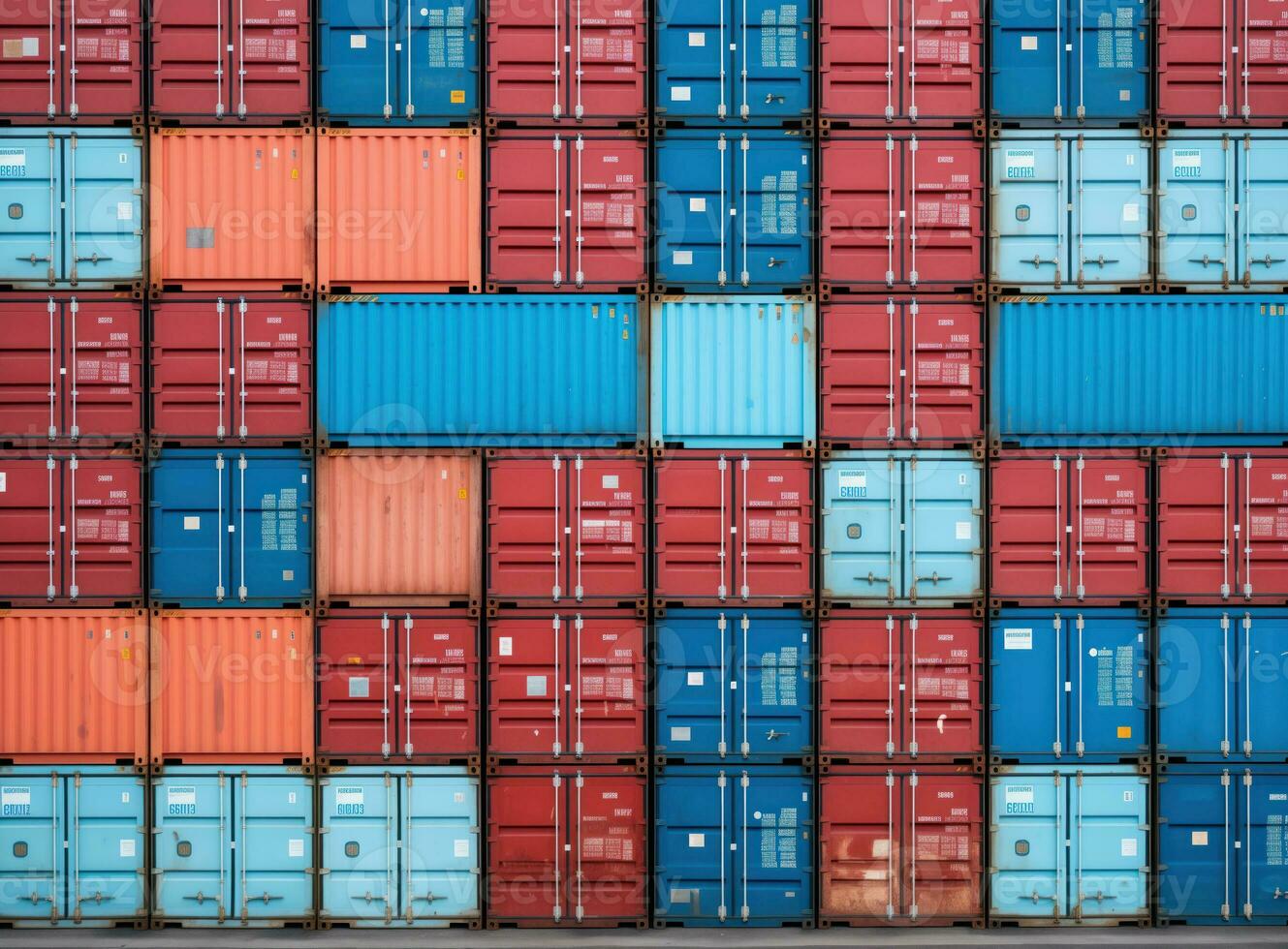 AI generated A stack of shipping containers, Import Export photo