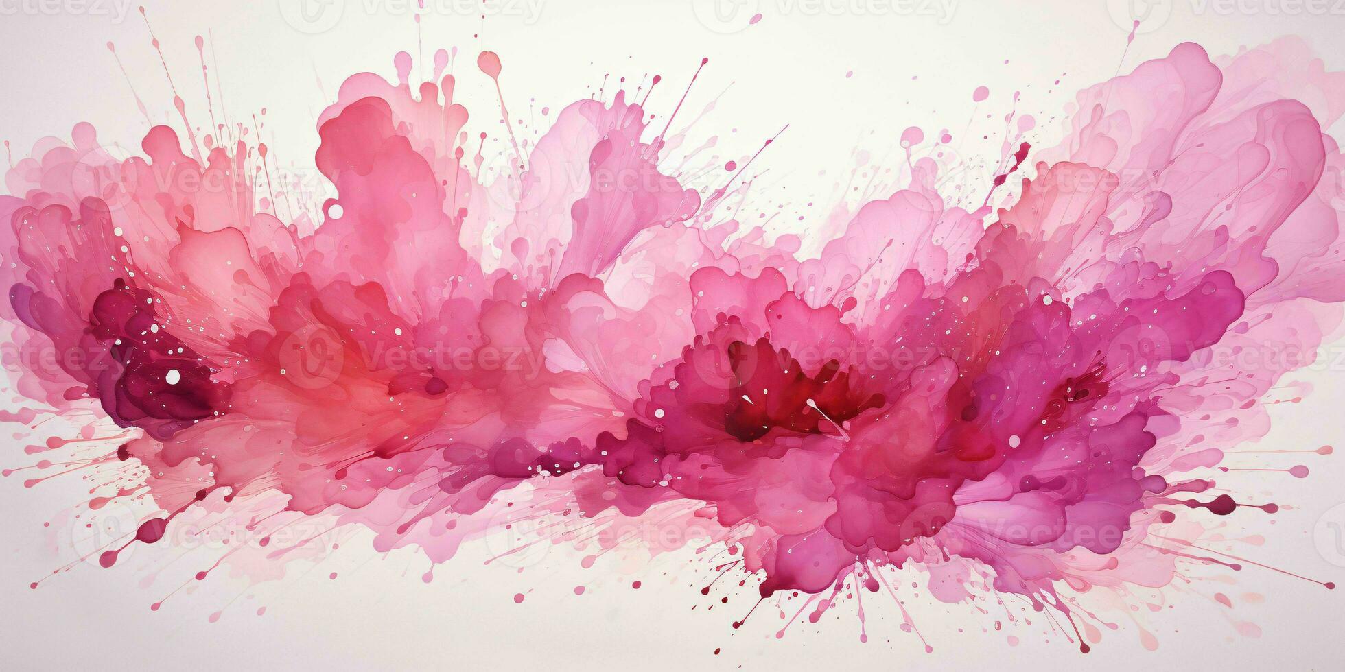 AI generated Pink Paint Splash and Texture on White Background. Paint Stain. Generative AI photo