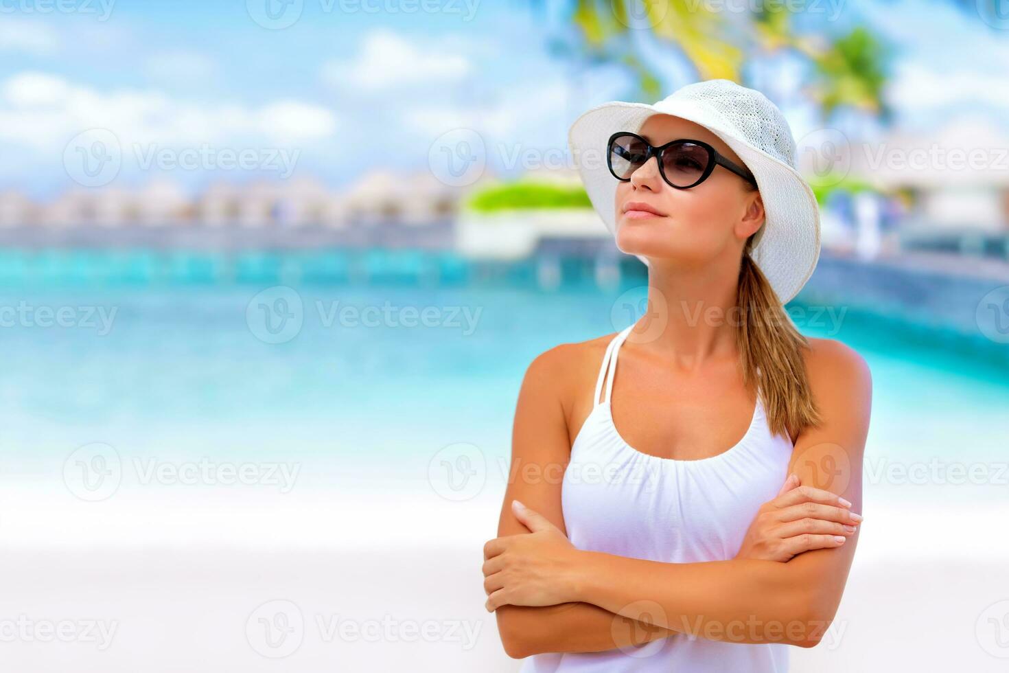 Happy girl on vacation photo