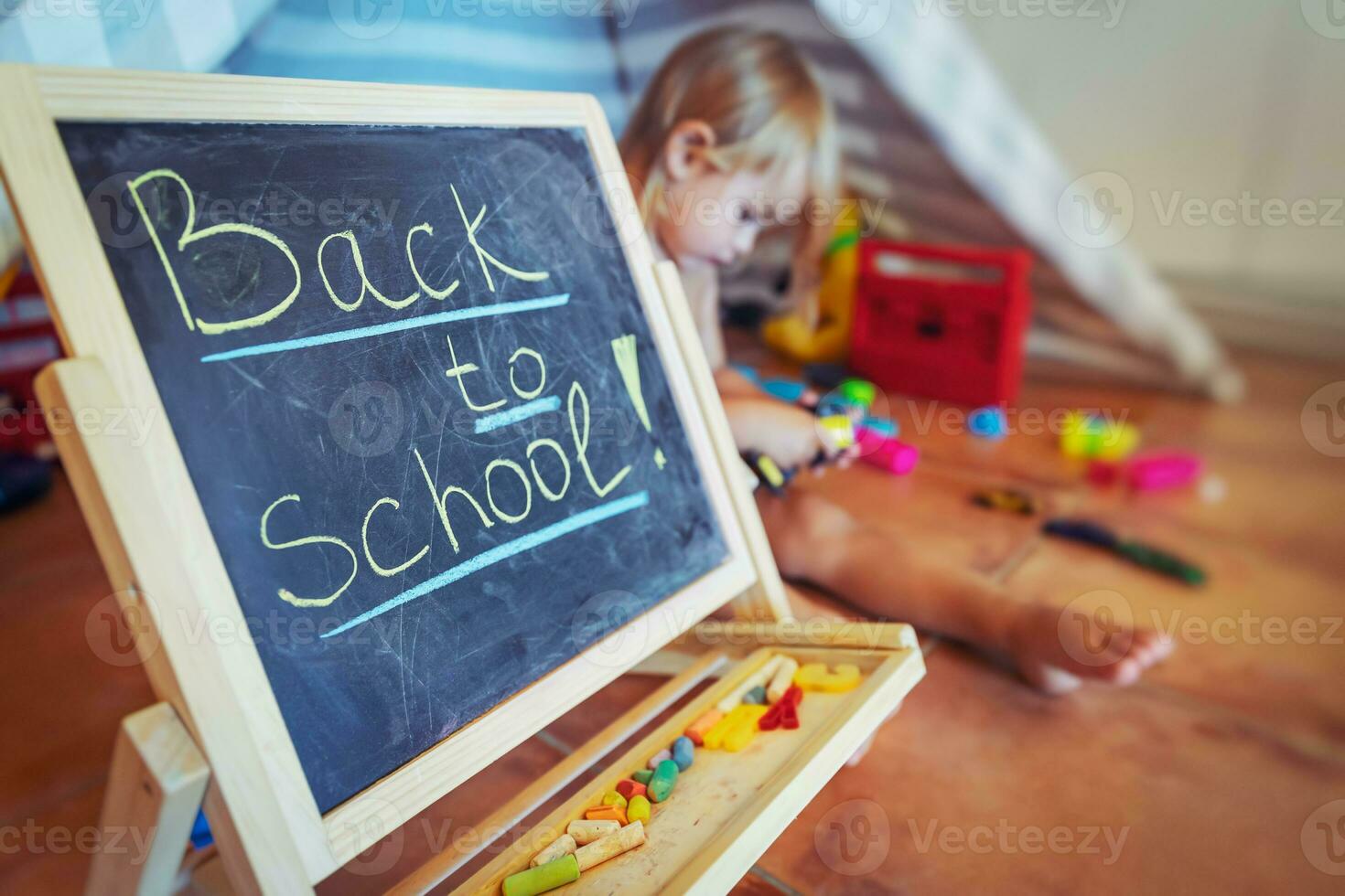 Back to school on the desk photo