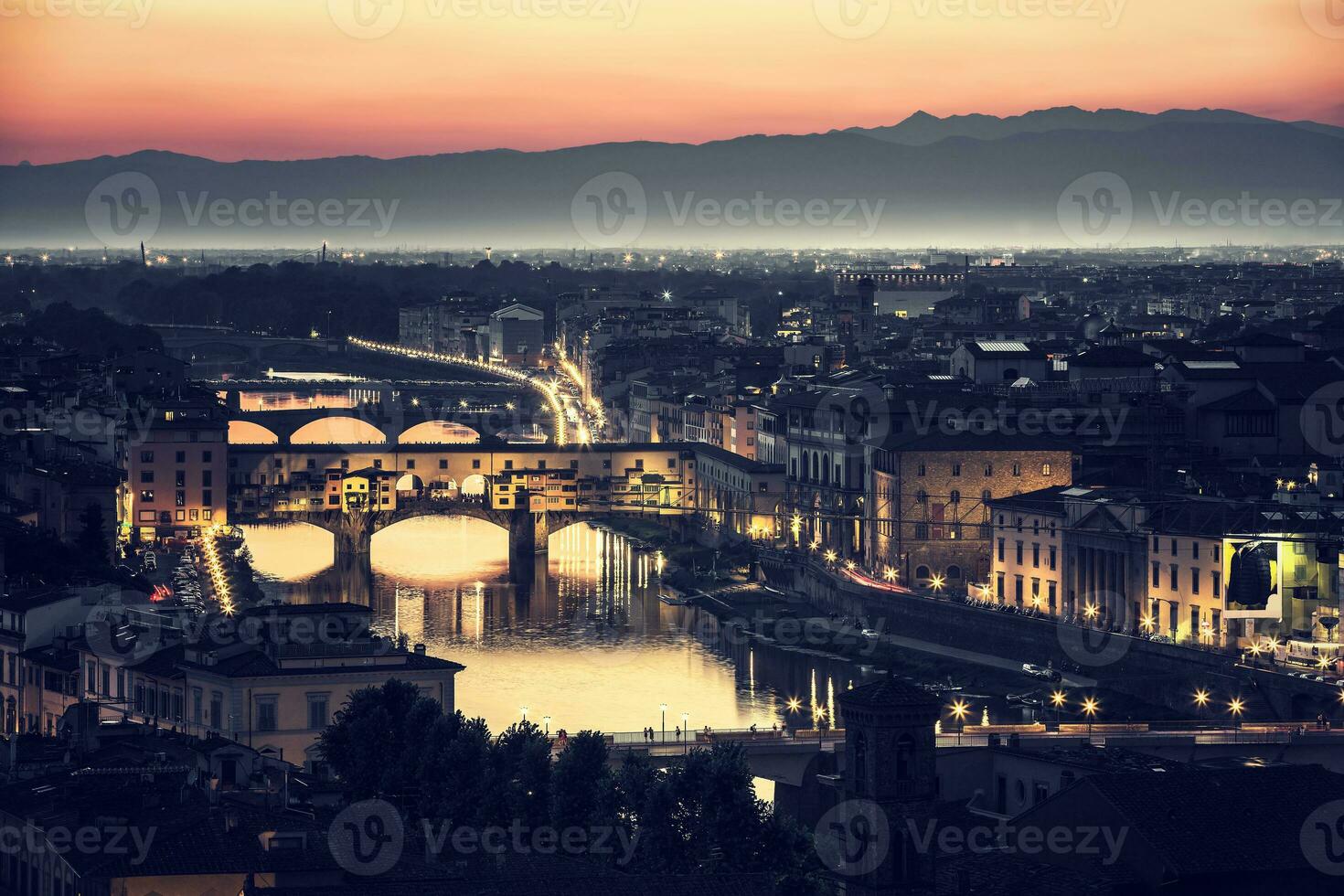 Beautiful Florence at night photo