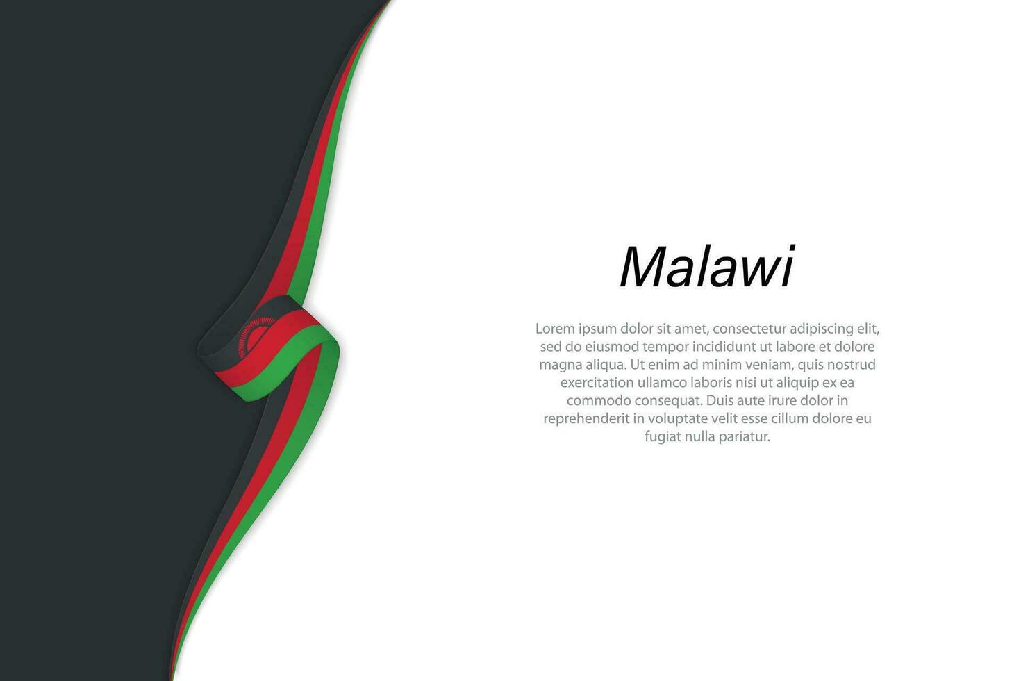 Wave flag of Malawi with copyspace background vector