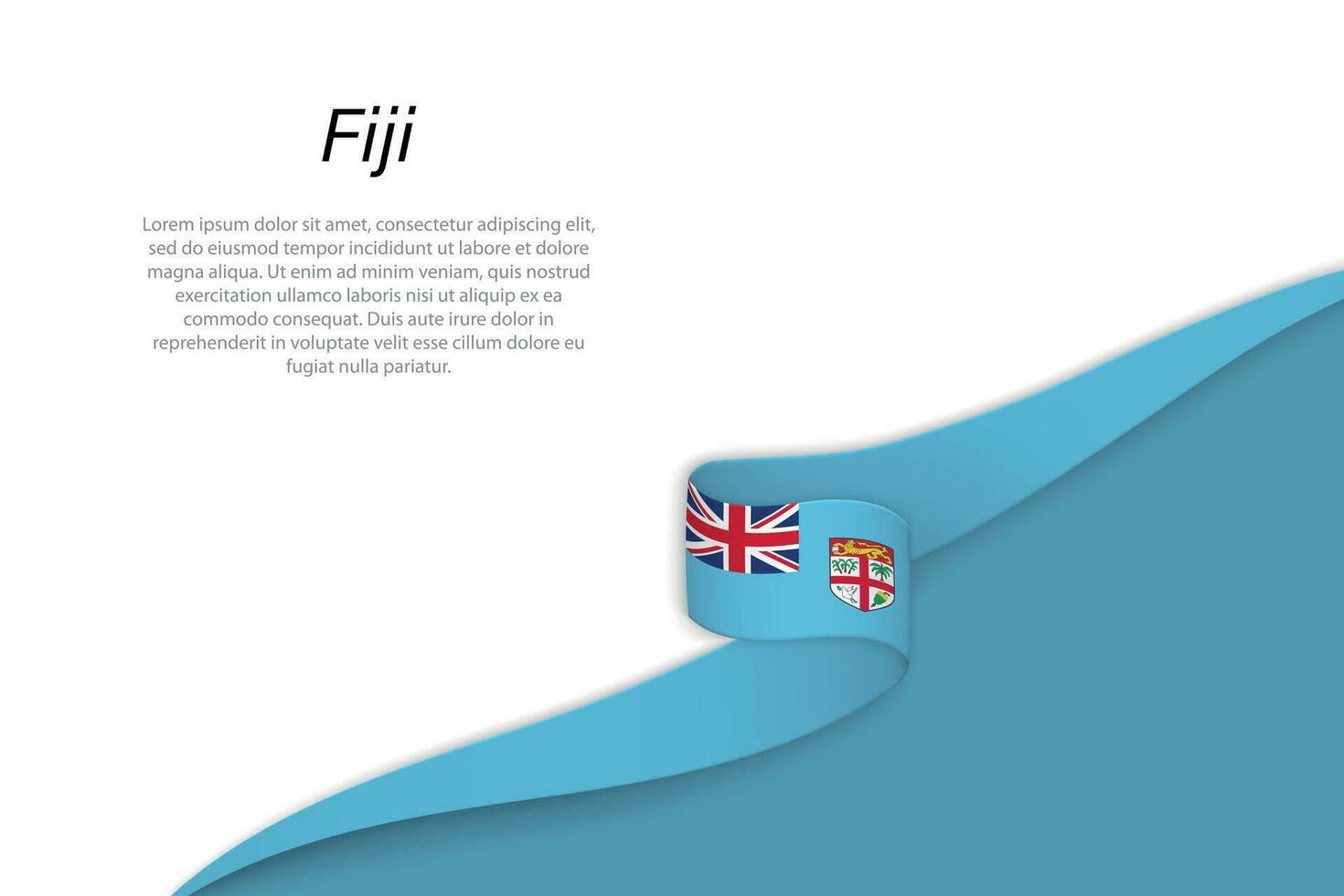 Wave flag of Fiji with copyspace background vector