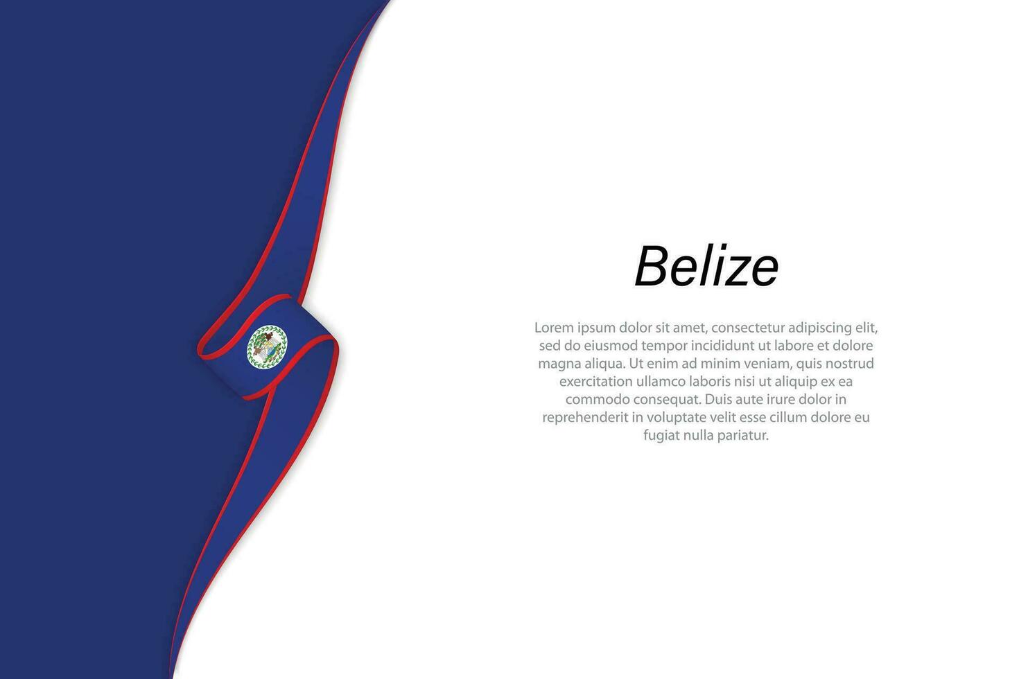 Wave flag of Belize with copyspace background. vector