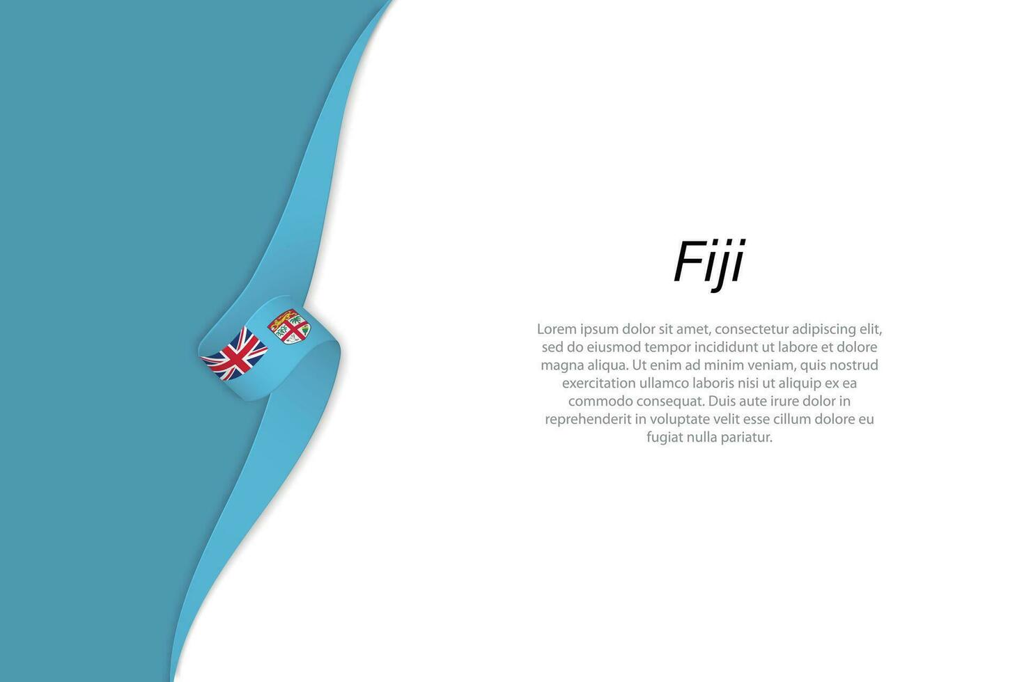 Wave flag of Fiji with copyspace background vector