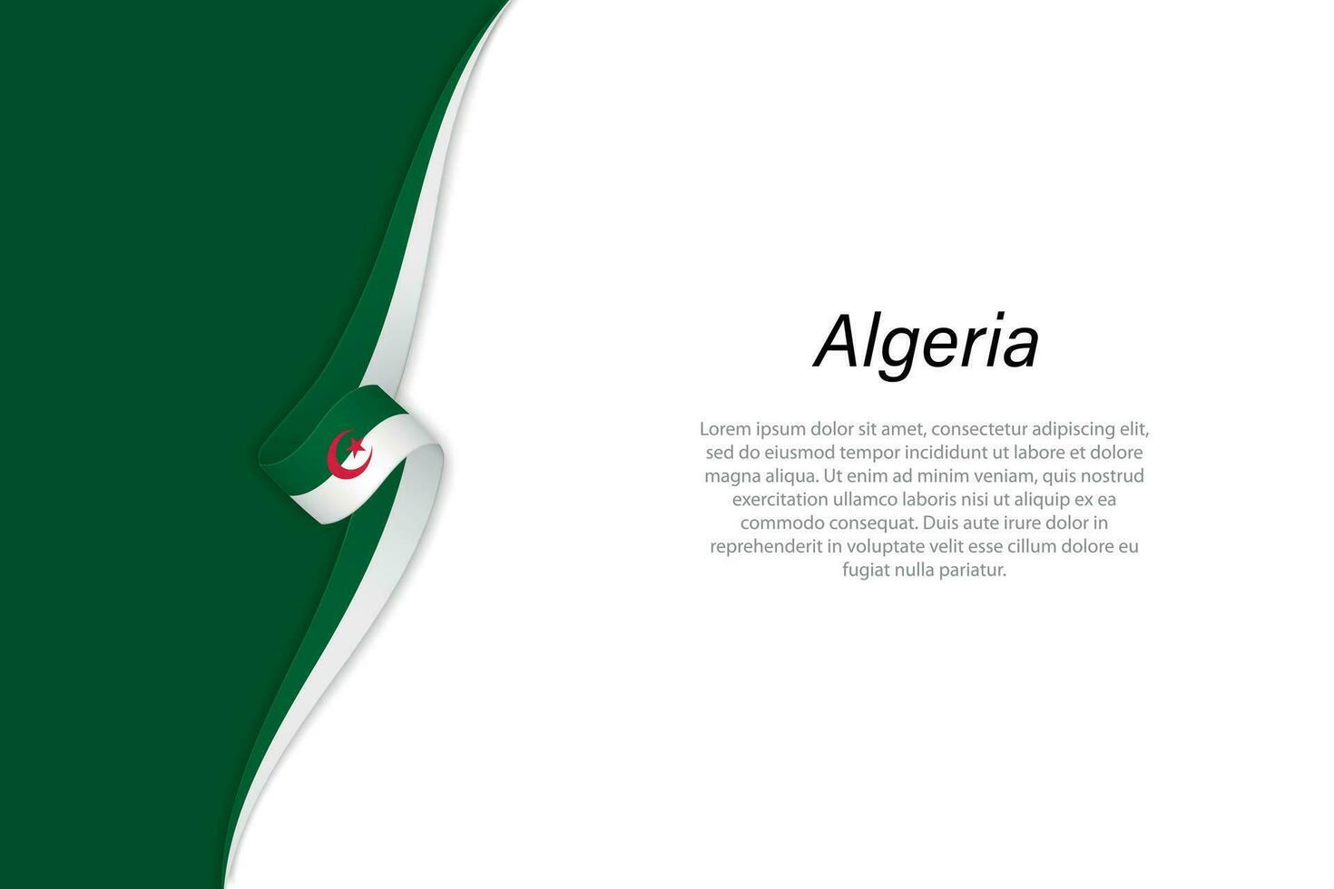 ola bandera de Argelia con copyspace antecedentes vector