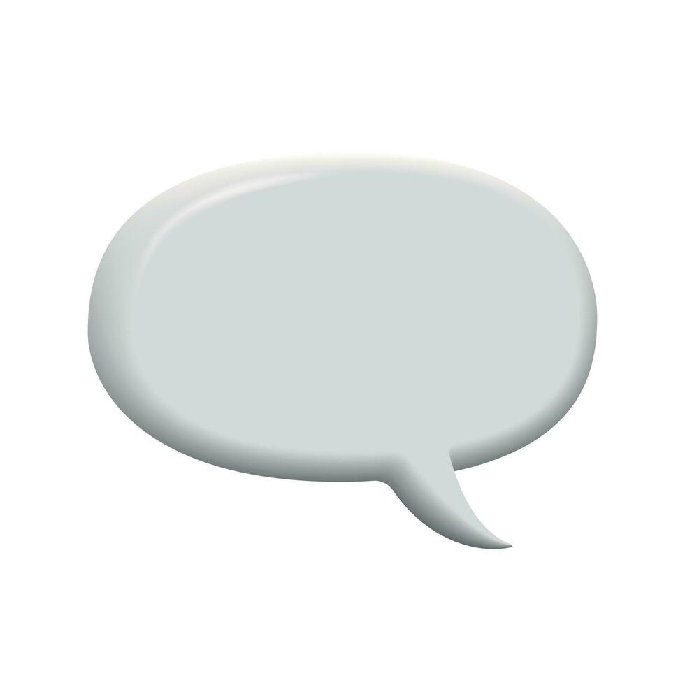 3D speech bubble icon, isolated on background. vector