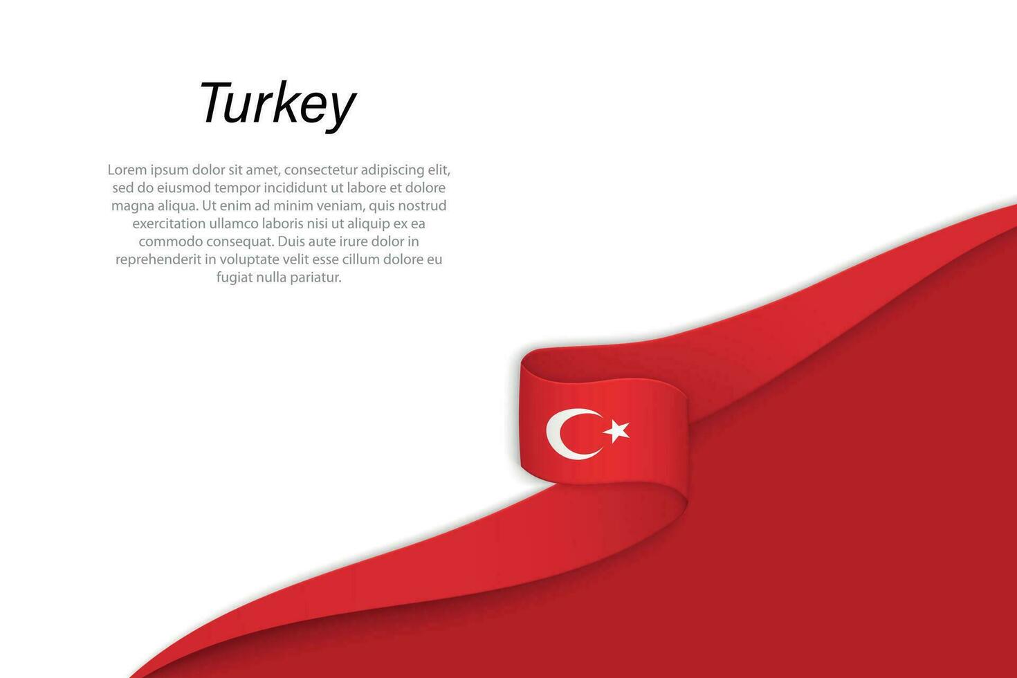 Wave flag of Turkey with copyspace background vector