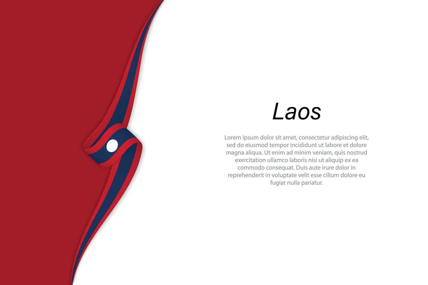 Wave flag of Laos with copyspace background vector