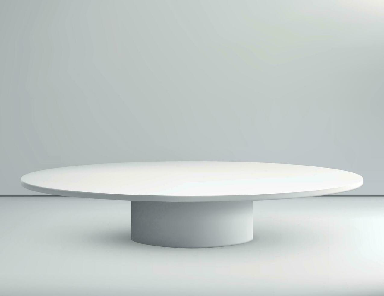 Empty white studio room with blank table podium. vector