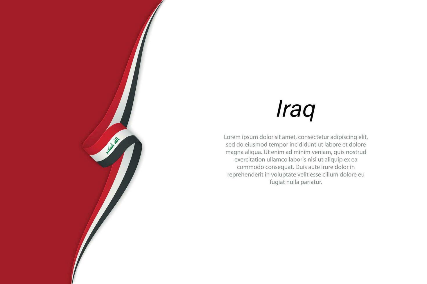 Wave flag of Iraq with copyspace background vector
