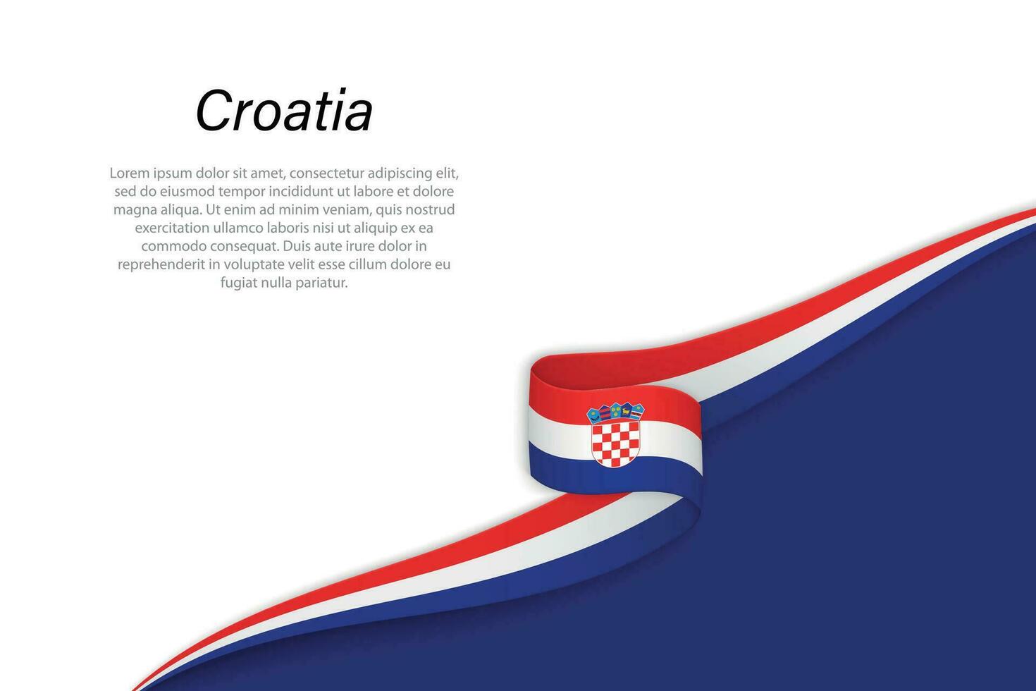 Wave flag of Croatia with copyspace background vector