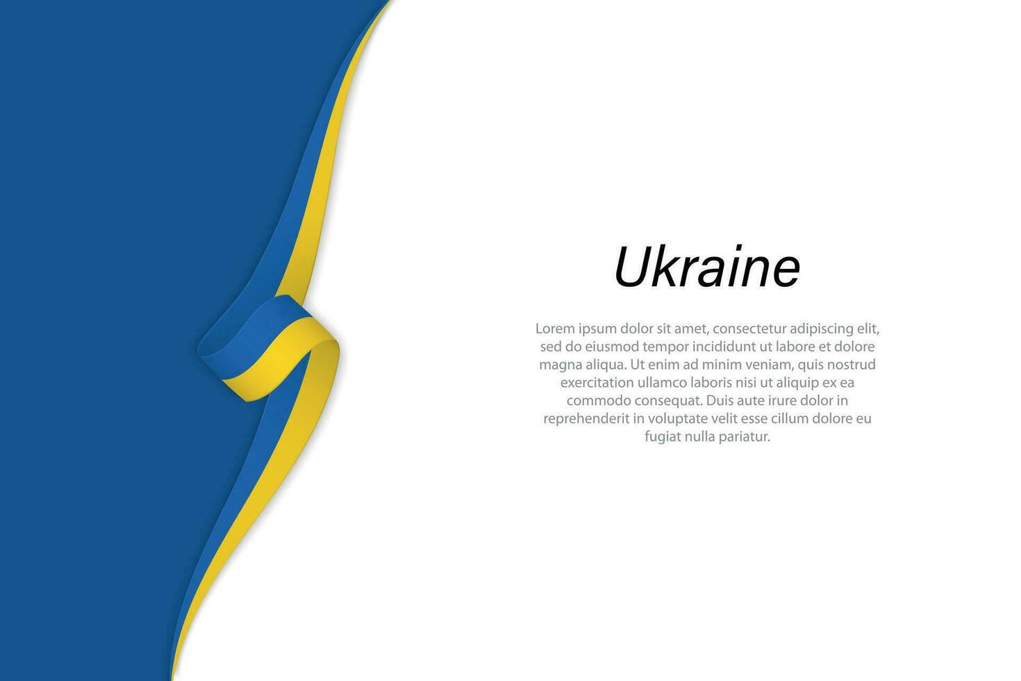 Wave flag of Ukraine with copyspace background. vector