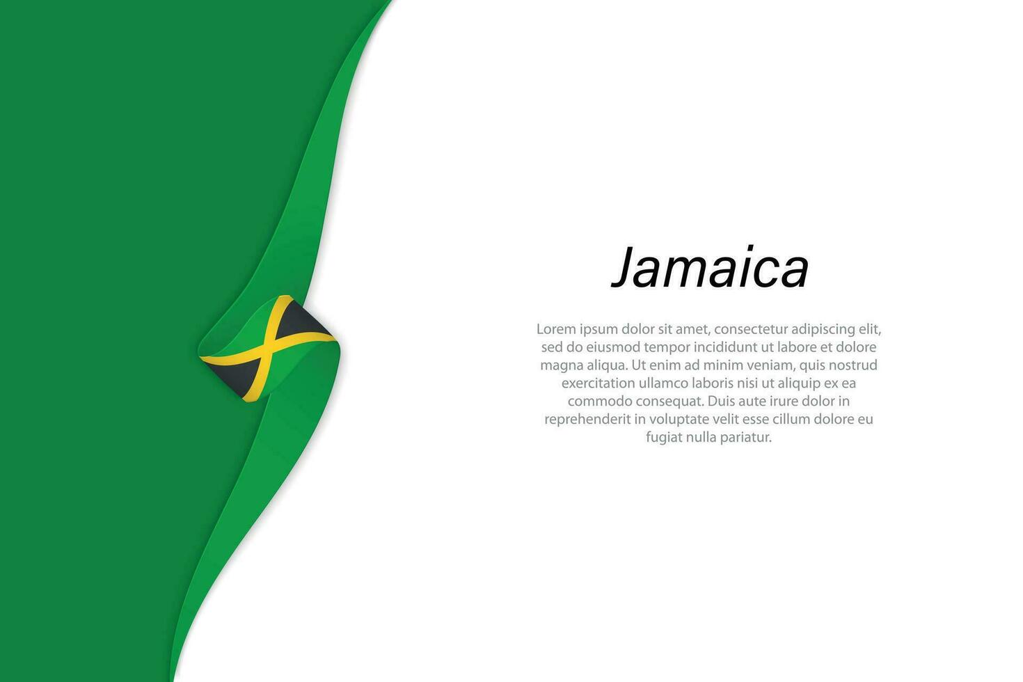 Wave flag of Jamaica with copyspace background. vector